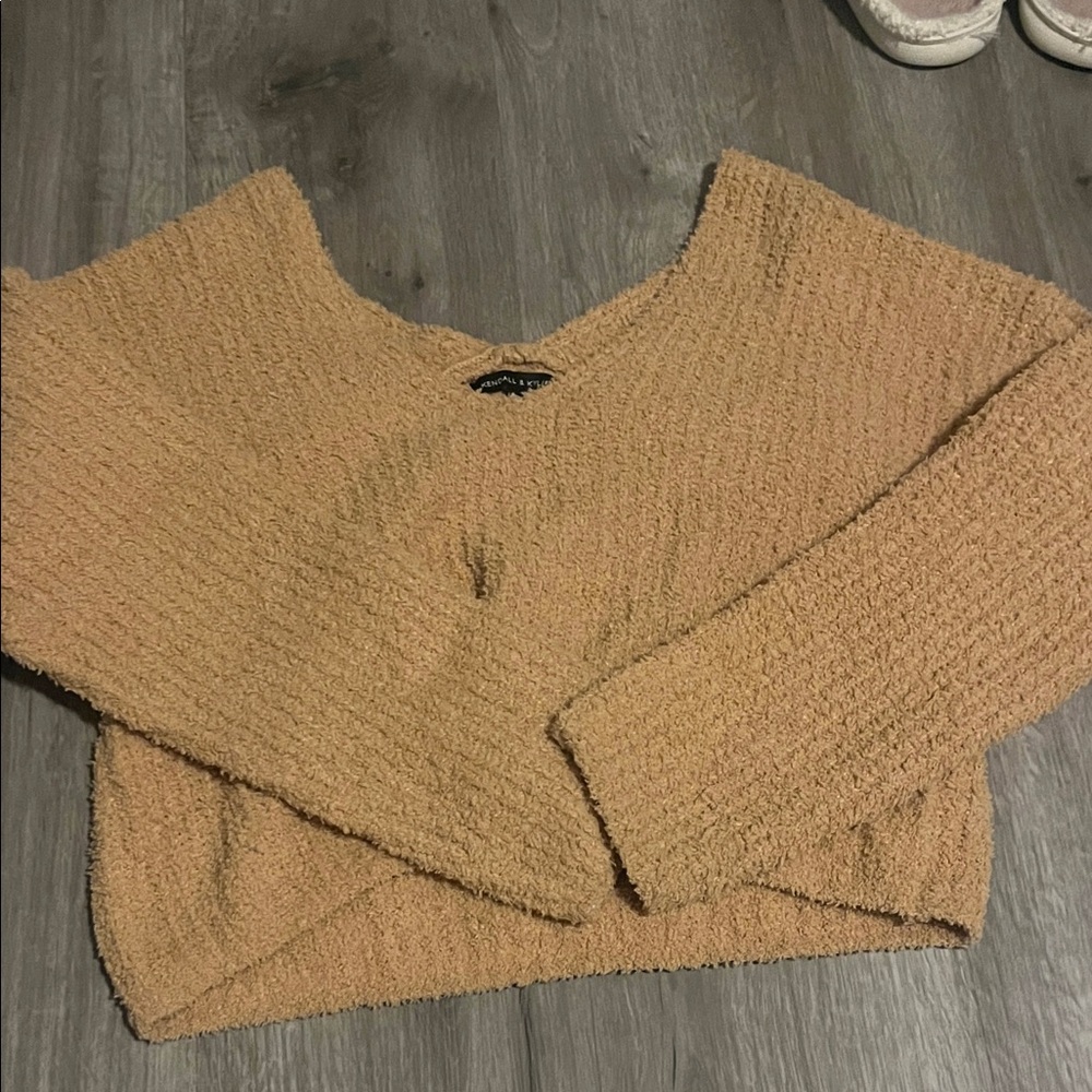 Kendall & Kylie Tan V-Neck Sweater